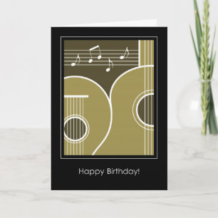 誕生日カードグラフィックギターと音楽ノート カード