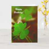 誕生日カードグリーンクローバー写真 カード (黄色い花)