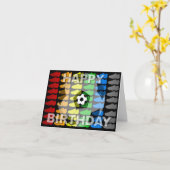 誕生日カードサッカー靴ブラック カード (黄色い花)
