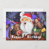 誕生日カードサンタとトナカイおもしろい (裏面)