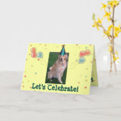 誕生日カードジェイクザゴールデンレトリバー カード (黄色い花)