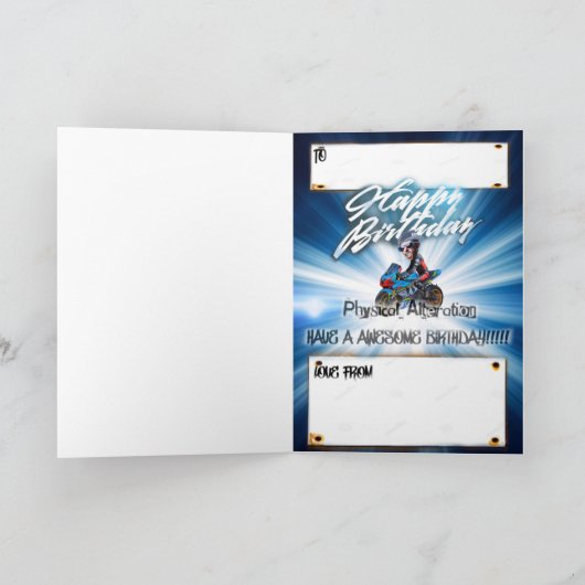 誕生日カードスーパーバイク カード (内部)