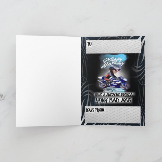 誕生日カードスーパーバイク カード (内部)