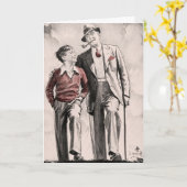 誕生日カードソンファーザーレトロヴィンテージ1930の少年 カード (黄色い花)