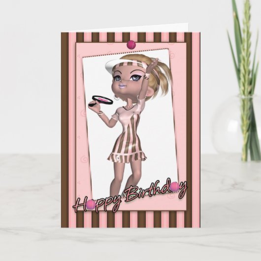 誕生日カードテニスプレーヤー – トゥイーンズ&ティーン カード (正面)