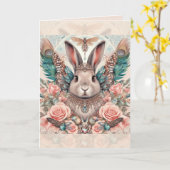 誕生日カードバニーラビットエンジェルプリンセス カード (黄色い花)