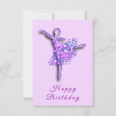 誕生日カードバレエダンサーガールバレリーナ カード (裏面)