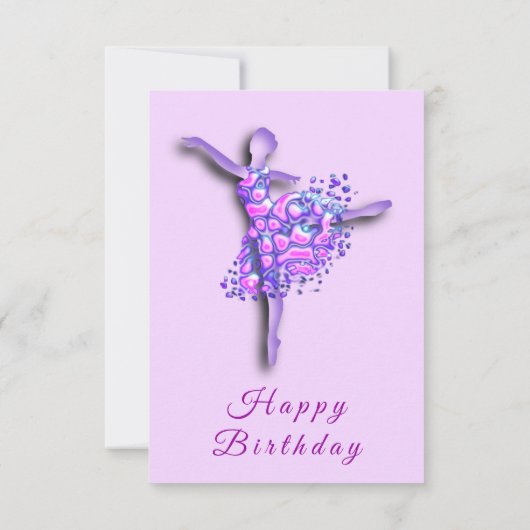 誕生日カードバレエダンサーガールバレリーナ カード (裏面)