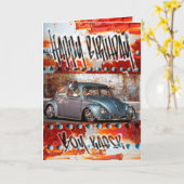 誕生日カードビートル カード (黄色い花)