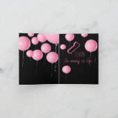 誕生日カードピンクバルーン カード (内部)