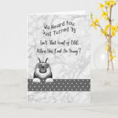 誕生日カードブラック&ホワイト(73歳オス用) カード (黄色い花)