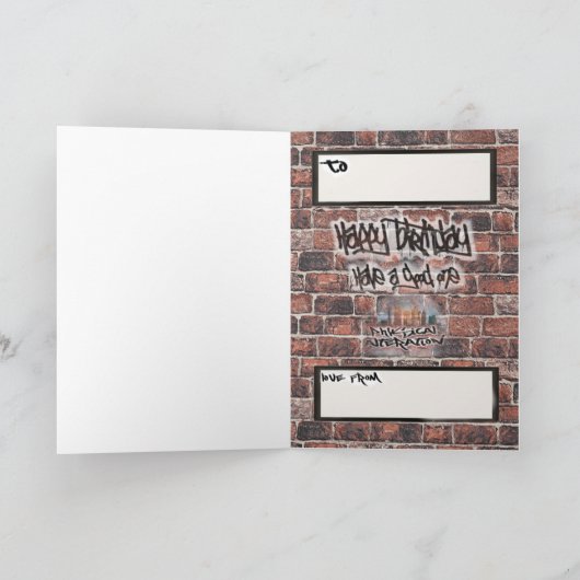 誕生日カードブレイクダンサー カード (内部)