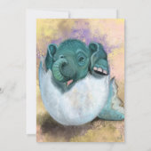 誕生日カードベビー象卵孵化 (裏面)