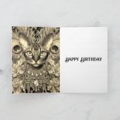 誕生日カードベンガルタイガーキャットピーコックフェザー カード (内部)