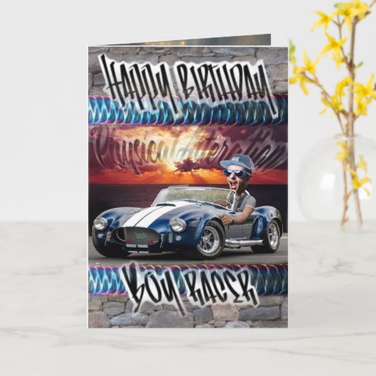 誕生日カードボーイレーサー カード (黄色い花)