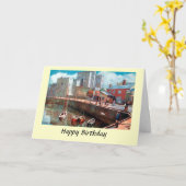 誕生日カードマン島竜仙城 カード (黄色い花)