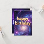 誕生日カードモダンおもしろいユニーク カード (正面/裏面インサイチュ)