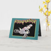 誕生日カードモトクロス カード (黄色い花)