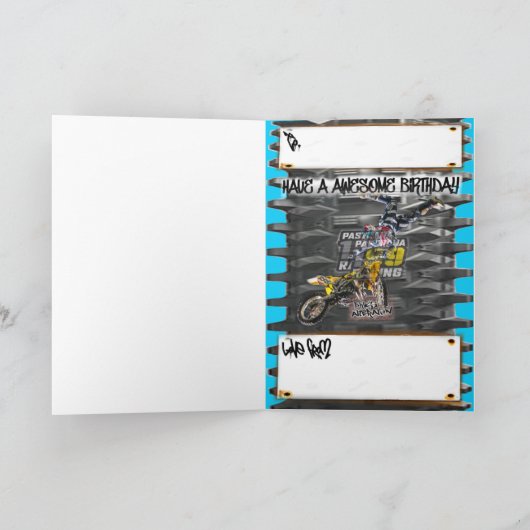 誕生日カードモータークロス カード (内部)