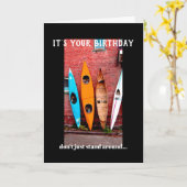 誕生日カードユーモアカヤック写真 カード (黄色い花)