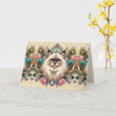 誕生日カードラグドールエンジェルキャットプリンセス カード (黄色い花)