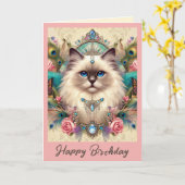 誕生日カードラグドール皆様に絶好の日をお祈り！ カード (黄色い花)