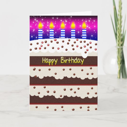 誕生日カード付きチョコレートお誕生日ケーキ カード (正面)