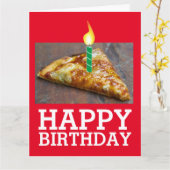 誕生日カード付きピザのローソク カード (黄色い花)