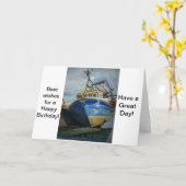 誕生日カード付きボート カード (黄色い花)