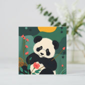 誕生日カード付カラフルきパンダデザイン (スタンド正面)