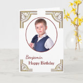 誕生日カード写真カスタム カード (黄色い花)