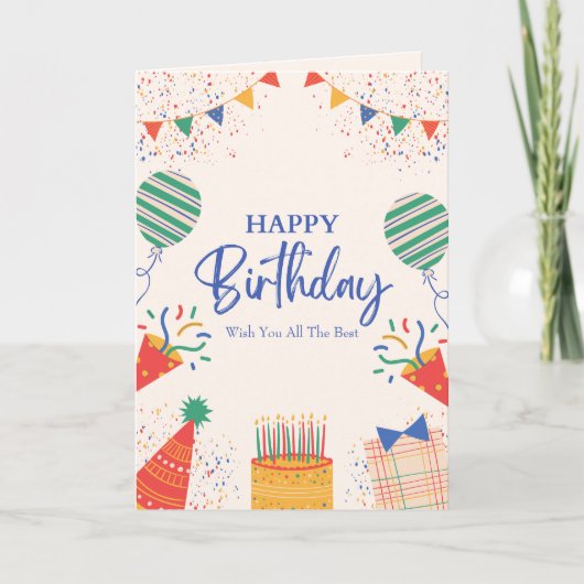 誕生日カード印刷可能 – オンラインの誕生日メッセージ カード (正面)