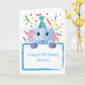 誕生日カード名前をカスタムする カード (黄色い花)