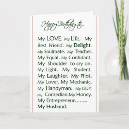 誕生日カード夫の私の愛 カード