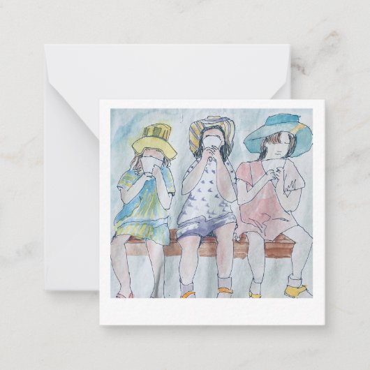 誕生日カード女子アイスクリーム ノートカード (正面)