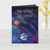 誕生日カード子供へラブザ宇宙 カード (黄色い花)