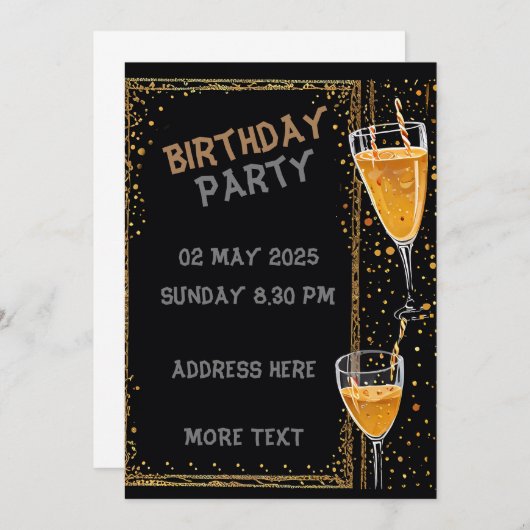 誕生日カード招待状の発表 招待状 (正面/裏面)