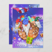 誕生日カード格言飛んでいるとバルーン ポストカード (正面/裏面)