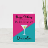 誕生日カード検疫コロナビリス中のユーモア カード (正面)