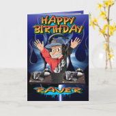 誕生日カード漫画DJ カード (黄色い花)