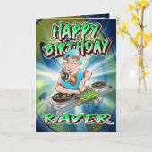 誕生日カード漫画DJ カード (黄色い花)