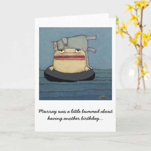 誕生日カード猫 カード (黄色い花)