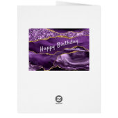 誕生日カード瑪瑙パープルバイオレット金ゴールド – あなたのテキスト (裏面)