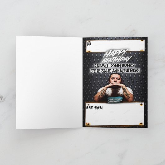 誕生日カード隠し知恵 カード (内部)