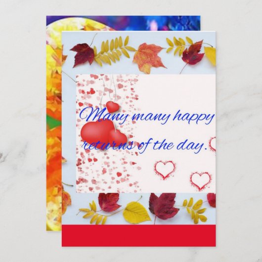 誕生日カード。 (正面/裏面)