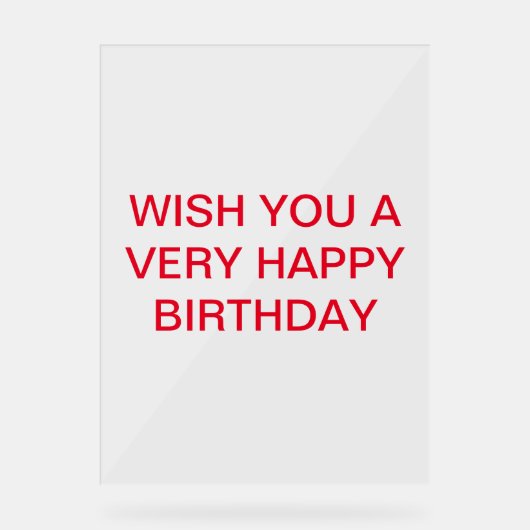 誕生日カード アクリルサイン (正面)