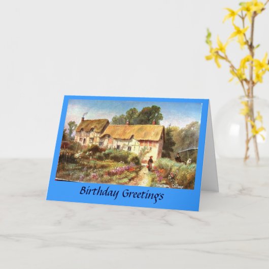 誕生日カード – アンヌハサウェイコテージ カード (黄色い花)
