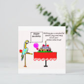 誕生日カード – オウムことわざハッピーバースデー カード (スタンド正面)