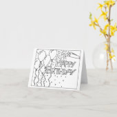 誕生日カード-カラーリングカード カード (黄色い花)