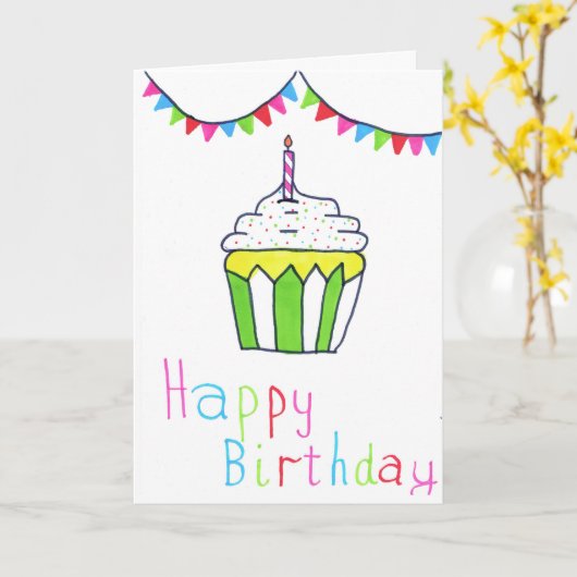 誕生日カード カード (黄色い花)